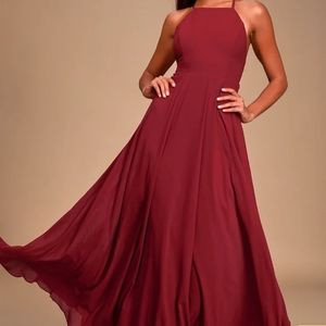 Lulus Mythical Kind of Love Wine Red Maxi Dress
